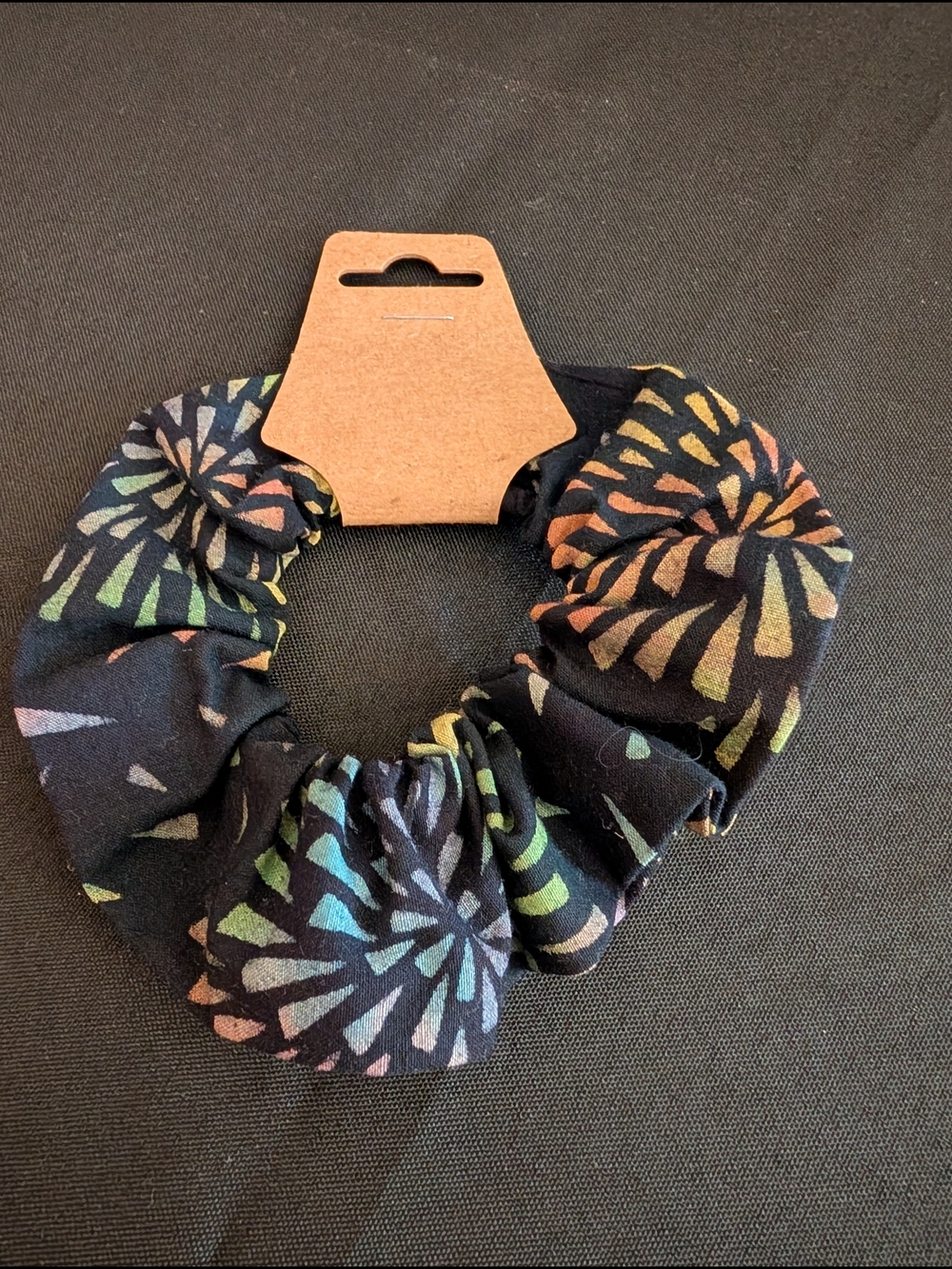 Hand Crafted Set Of 4 Multicolor Batik Scrunchies - Picture 5 of 5